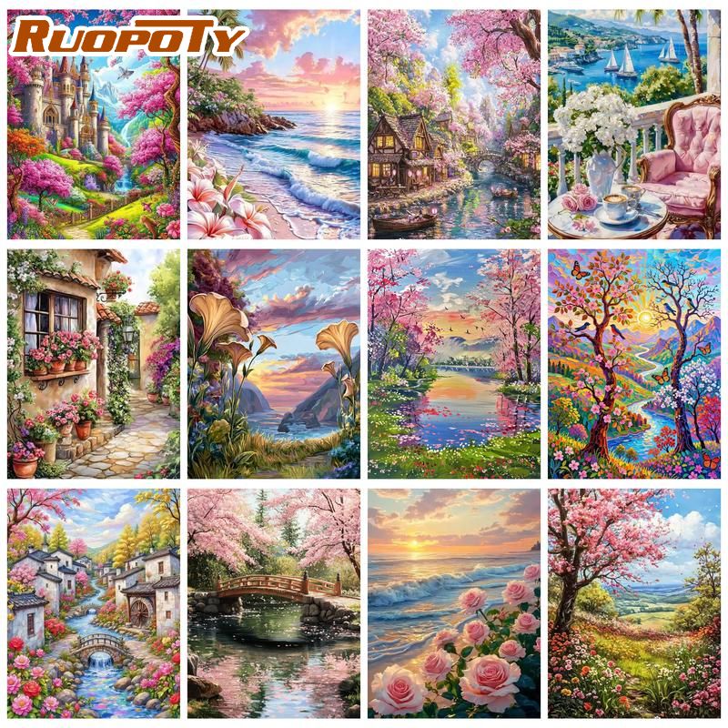 Art Craft Ideas Easy - RUOPOTY Pintura por Números de Paisaje