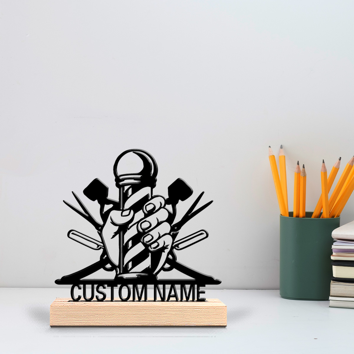 Art Craft Simple - Estatua de metal simple de barbero