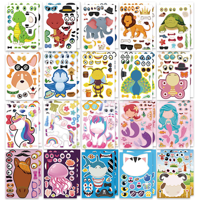 Art And Craft Zoo Animals - 12/24 hojas de pegatinas para hacer