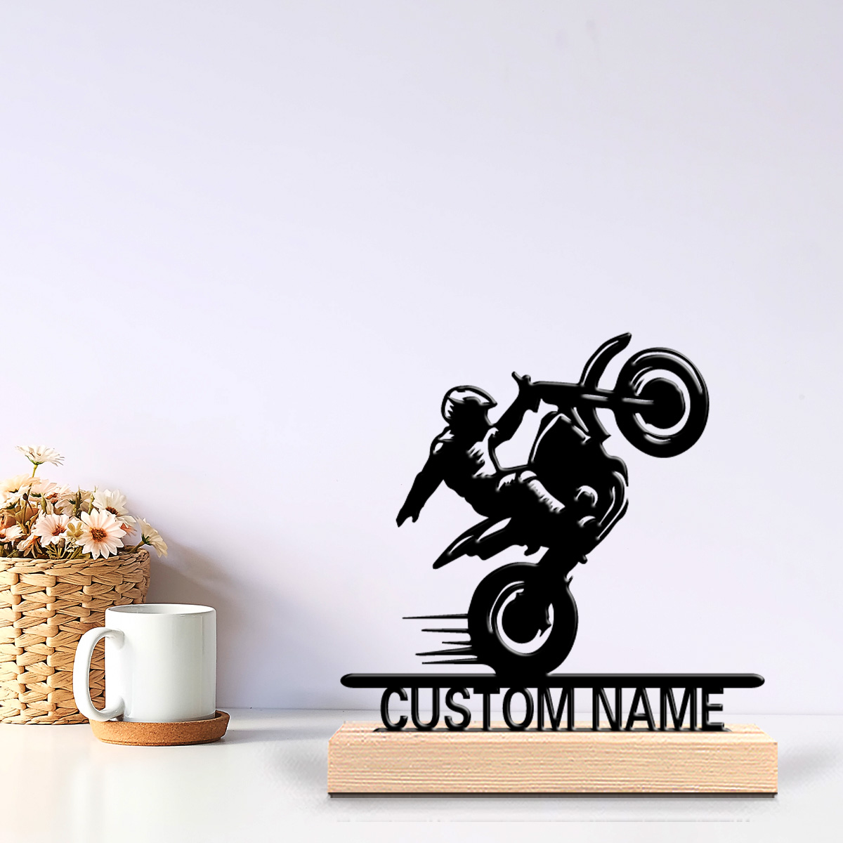 Art Craft Simple - Escultura Metálica Personalizada con Texto, Motocicleta