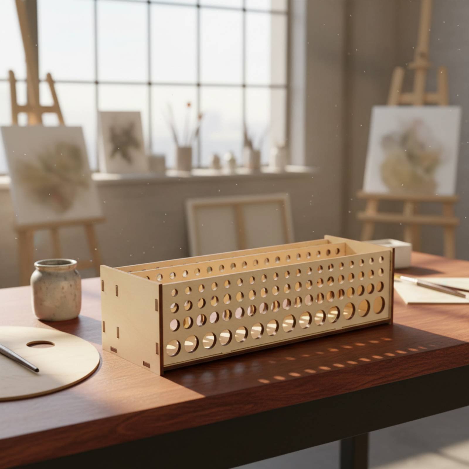 Art Craft Room - Soporte para Pinceles de Madera con