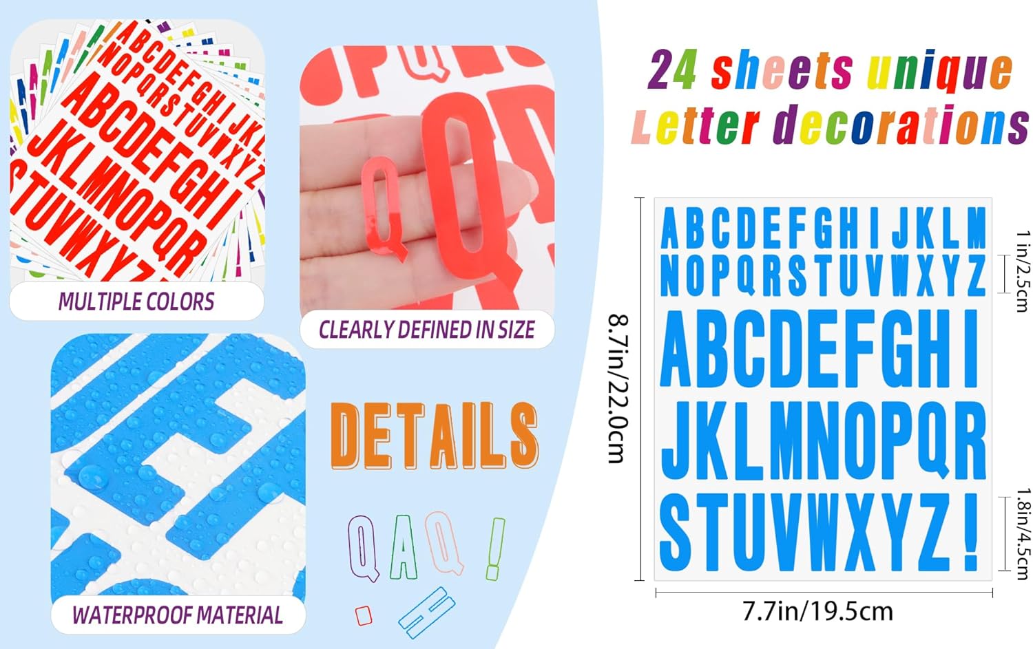 12 hojas de pegatinas de letra - Art And Craft Letter Z reseña y precio