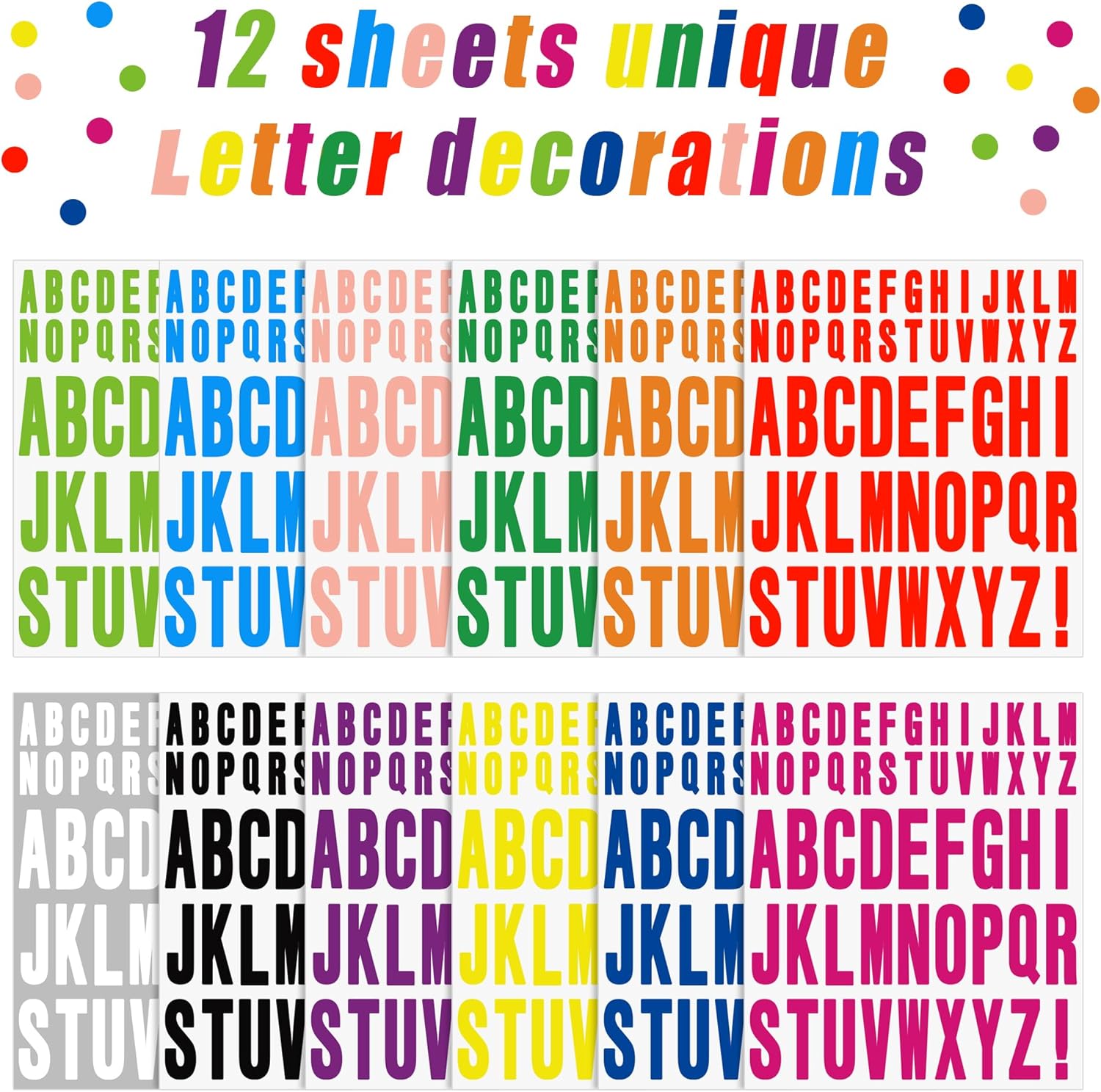 12 hojas de pegatinas de letra - Art And Craft Letter Z reseña y precio