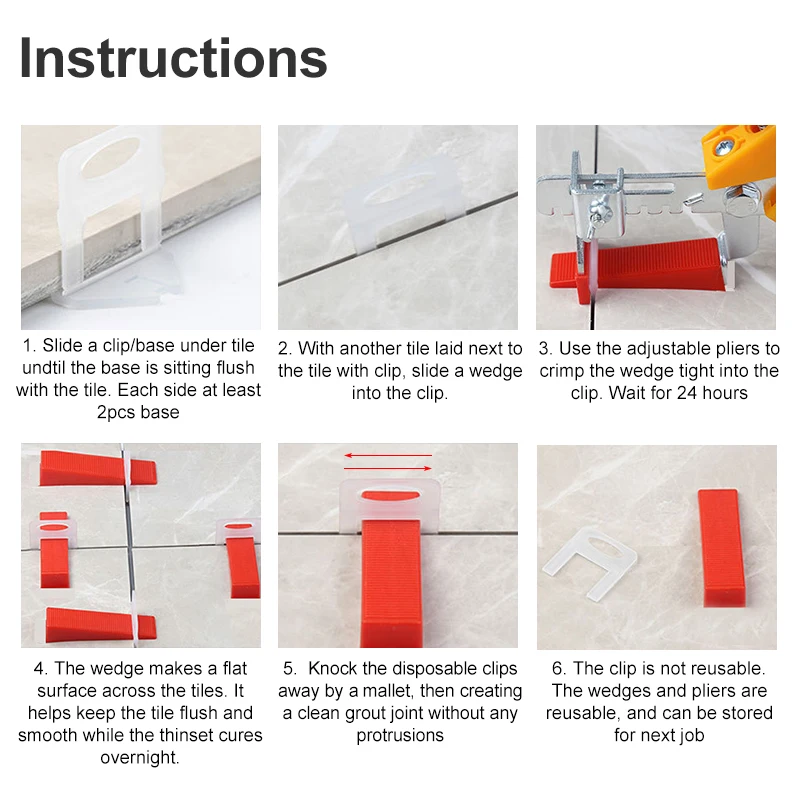 100 unidades de clips de nivel - Mosaic Tile Supply reseña y precio