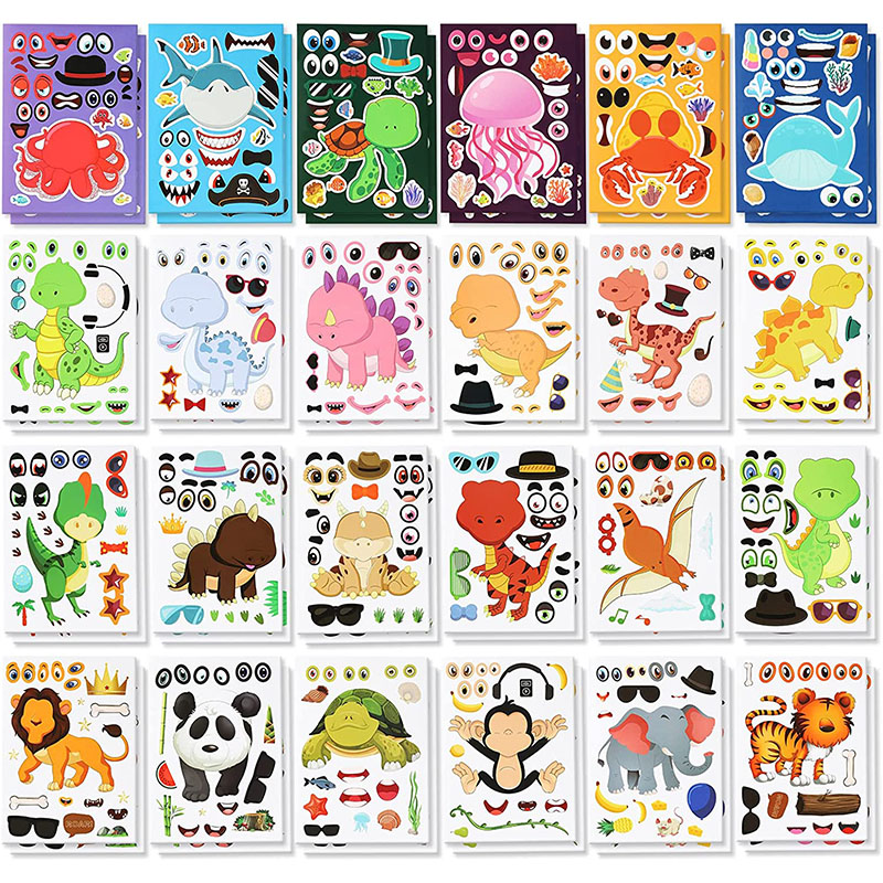 12/24 hojas de pegatinas para  - Art And Craft Zoo Animals reseña y precio