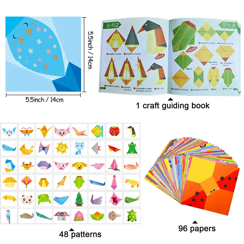 Kit de origami con 30/96 hojas - Art Craft Book reseña y precio