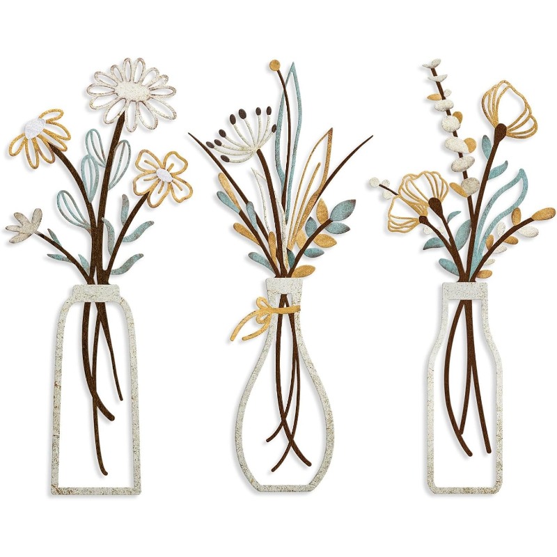 3 piezas de flores de metal pa - Art Craft Room reseña y precio