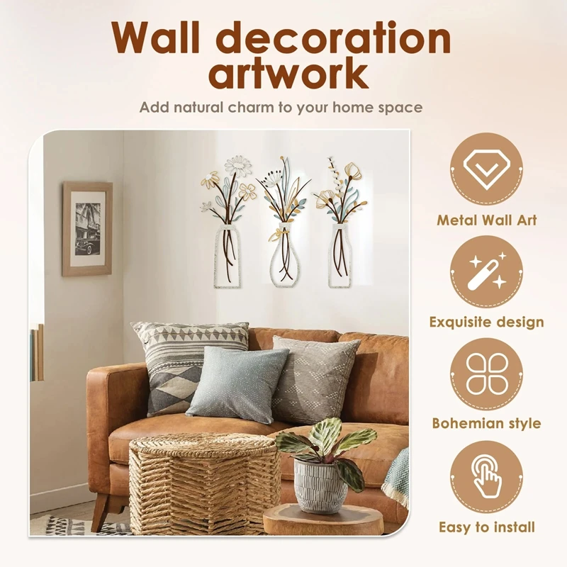 3 piezas de flores de metal pa - Art Craft Room reseña y precio