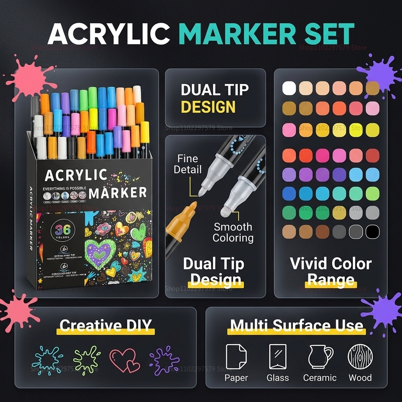 Juego de marcadores de pintura - Art Craft Stationery reseña y precio
